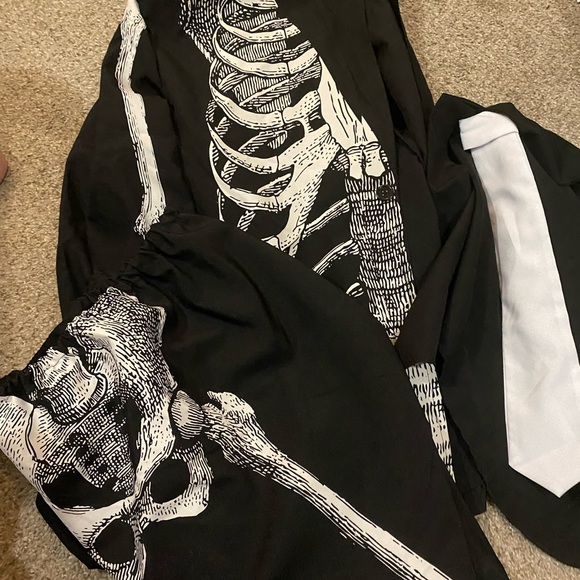 Three piece XXL men’s skeleton black white suit - Picture 2 of 4